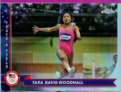 2024 Topps Chrome Olympics Tara Davis Woodhall Refractor #197