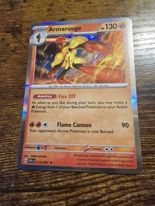 Pokemon Armarouge holo rare card 015/091