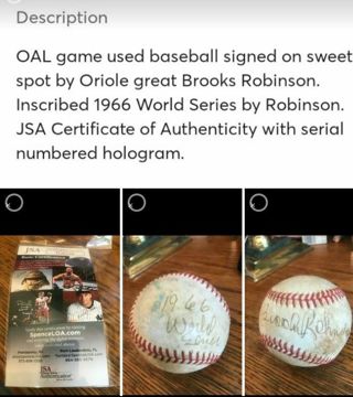 Brooks Robinson autographed baseball