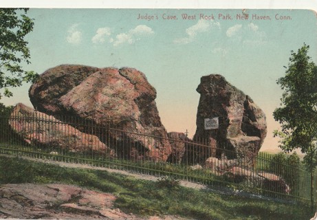 Vintage Unused Postcard: (k1) Pre Linen: Judge's Cave, New Haven, CT
