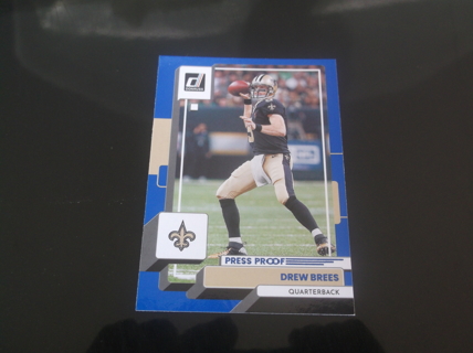 2022 Panini Donruss    Drew Brees    Blue PRESS PROOF  parallel  card   #  251  new   orlean  saints