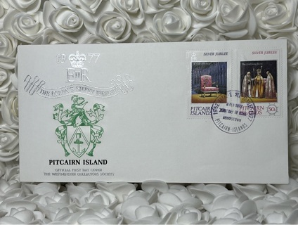 PITCAIRN ISLAND 1977 SILVER JUBILEE EMBOSSED WESTMINSTER COLLECTORS FDC 