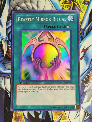 YuGiOh! Beastly Mirror Ritual - PRC1-EN002 - Super Rare - 1st Edition Holographic Card