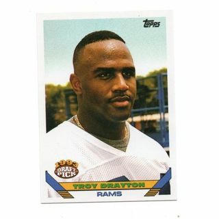 Troy Drayton 1993 Topps Rookie Card Los Angeles Rams