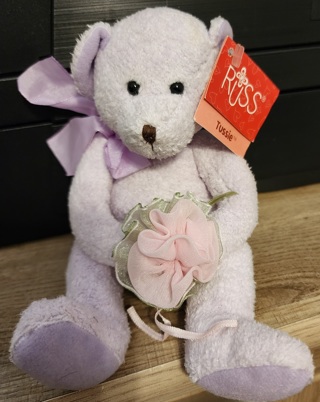 NEW - RUSS - 8" Tall "Tussie" Lavender Plush Animal Bear