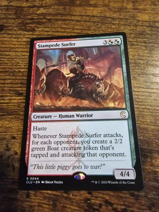 Magic the gathering mtg Stampede Surfer rare card Clue Edition