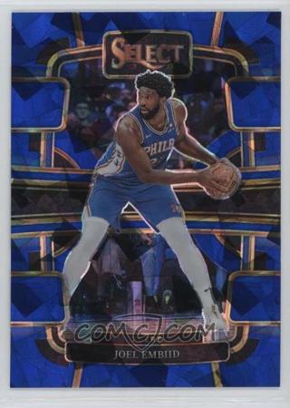 JOEL EMBIID 2023 24 SELECT BLUE CRACKED ICE PRIZM PARALLEL PHILADELPHIA 76ERS