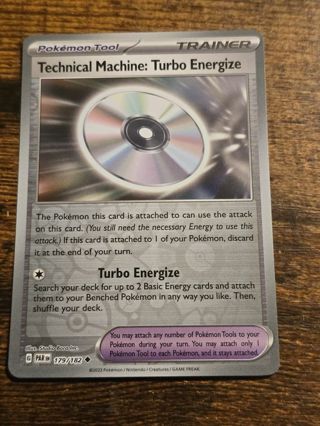 Pokemon Technical Machine Turbo Energize reverse holo card 179/182