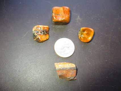 3 Tumbled & 1 Rough Tiger's Eye Specimens