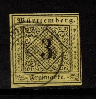 Old Germany - Wurttemberg Stamp from 1851