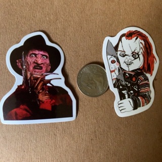 2 New Freddy and Chucky Decal Stickers