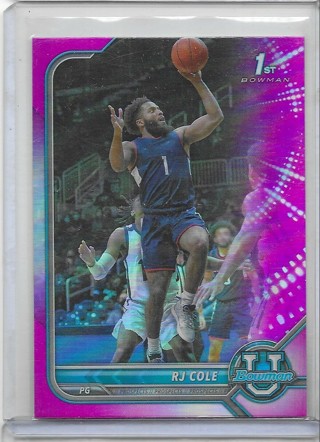 RJ Cole 2021-22 Bowman Chrome University Pink Refractor #35