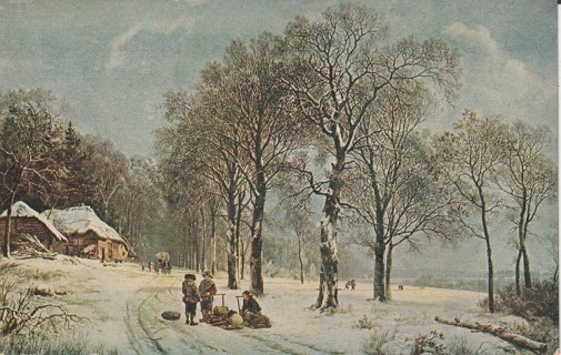 Vintage Used Postcard: (z) 1944 Art Work, Winter