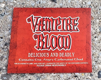 LARGE HALLOWEEN LIQUOR BOTTLE LABEL STICKERS  CONTAINS 2 VAMPIRE BLOOD AND BATS BREW