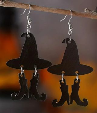 All Black Witchy Earrings