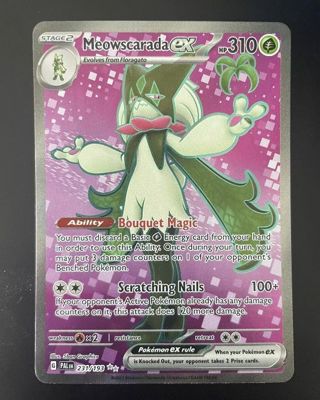 NM Ultra Rare Meowscarada Ex Scarlet and Violet Pokemon card