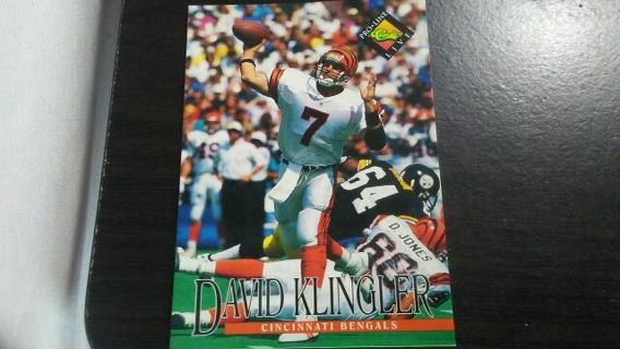 1994 CLASSIC PRO LINE LIVE DAVID KLINGLER CINCINNATI BENGALS FOOTBALL CARD# 17