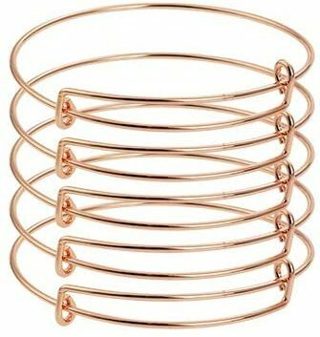 5pc Rose Gold Adjustable Wire Bracelets #4 (PLEASE READ DESCRIPTION) 