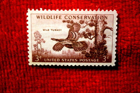 Scotts #1077 MNH/OG 1956 "Wild Turkey" U.S. Postage Stamp. 