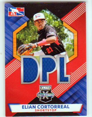 Elian Cortorreal, 2021 Panini DPL RELIC Card #DPLM-EC, Atlanta Braves Minors, (L2