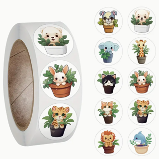 100 Potted Animal Stickers