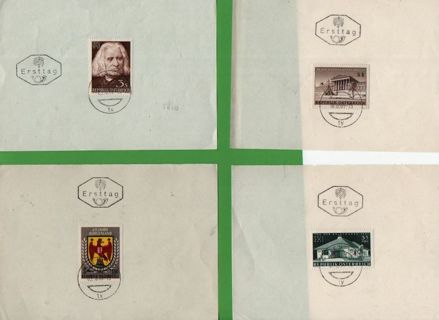 4 first day sheets from old austrian stamps