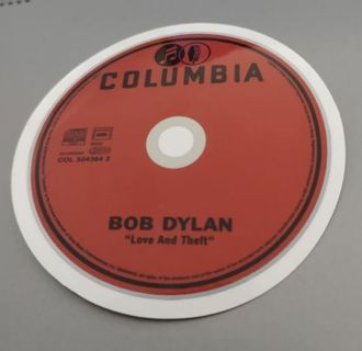 Bob Dylan love and theft Columbia LP laptop sticker for hard hat luggage gaming system