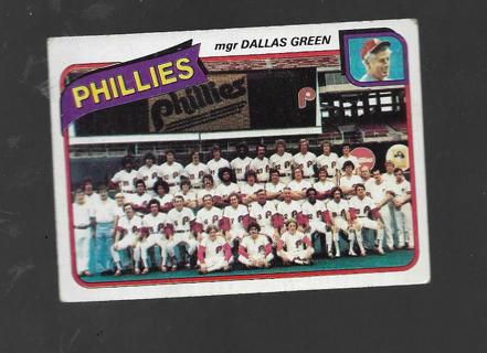 1980 TOPPS PHILLIES TEAM CHECKLIST #526