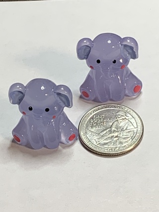 ELEPHANTS~#9~SET OF 2 ELEPHANTS~GLOW IN THE DARK~FREE SHIPPING!