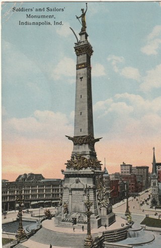 Vintage Unused Postcard: e: Soldiers' and Sailors' Monument, Indianapolis, IN