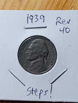 1939 with Reverse of a 1940 Jefferson Nickel with Steps! 3