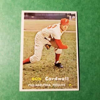 1957 - TOPPS EXMT - NRMT BASEBALL - CARD NO. 374 - DON CARDWELL - PHILLIES