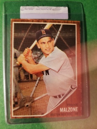 1962 - TOPPS EXMT - NRMT BASEBALL - CARD NO. 225 - FRANK MALZONE - RED SOX