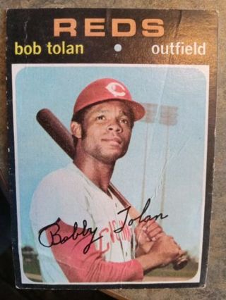 1971 T.C.G. BOB TOLAN CINCINNATI REDS BASEBALL CARD# 190