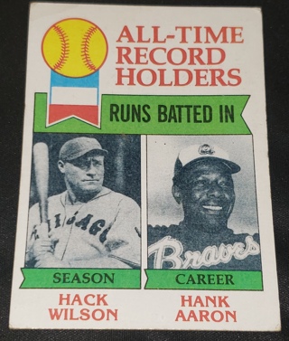 1979 ⚾ Topps All-Time Record Holders, Hack Wilson, Hank Aaron #412 ⚾ Runs Batted In