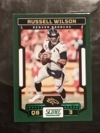 Denver Broncos Russell Wilson Green Parallel Football Card