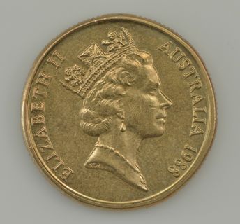1988 Australian $1 One Dollar Coin Queen Elizabeth / Kangeroo Good Circulated Condition 