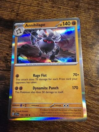 Pokemon Annihilape holo rare card 109/198