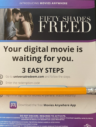 Fifty Shades Freed Digital HD Movie Code