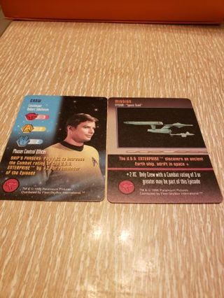 2 Star Trek Premiere TCG Cards Fleer 1996 1st Edition Tomlinson, Space Seed (Khan)