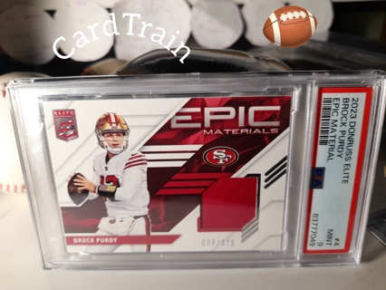 2023 Brock Purdy Epic Game Jersey Relic #D 8/375 PSA 9 Minty