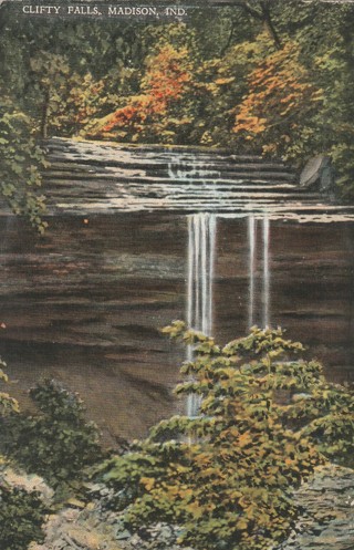 Vintage Unused Postcard: r: Linen: Clifty Falls, Madison, IN