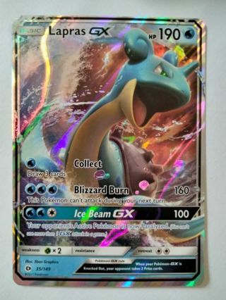 Lapras gx 35/149 rare holo pokemon