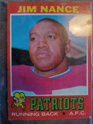 1971 T.C.G. JIM NANCE NEW ENGLAND PATRIOTS FOOTBALL CARD# 170