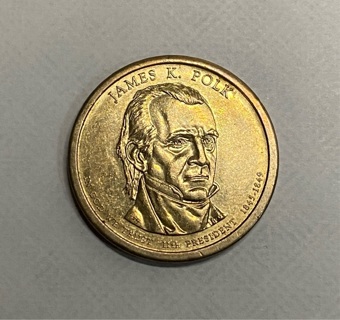 2009 P James K Polk Golden Dollar Coin!