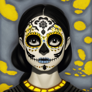 Listia Digital Collectible: Day of the Dead Black & white haunting Sugar skull