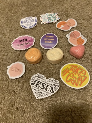 Bath Bombs (sealed) and Stickers