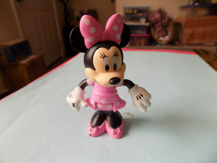 3 inch Minnie Mouse pvc toy in pink bow, dress, shoes