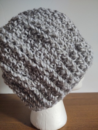 Hand Crocheted Ribbed Hat 