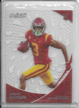 Jordan Addison 2023 Chronicles Draft Clear Vision #6 Rookie Card